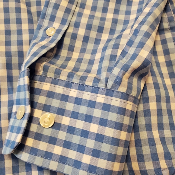 Gap Classic Fit Blue Gingham Check Shirt 100% Cotton Medium - Picture 3 of 4